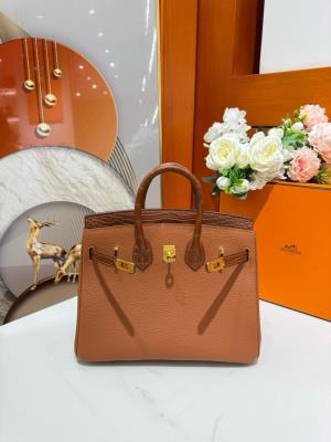 wholesale quality hermes birkin 25 gold matte alligator and togo touch